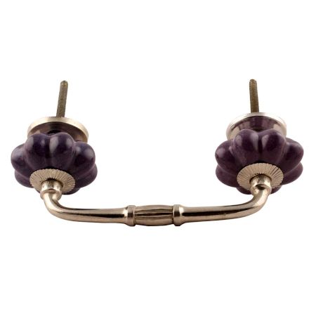 Dark Purple Crackle Ceramic Bridge Handle 